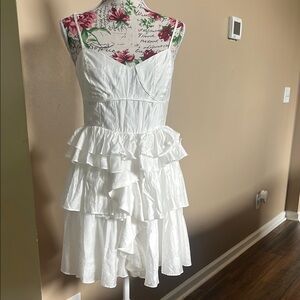 Elegant White Ruffle Dress
